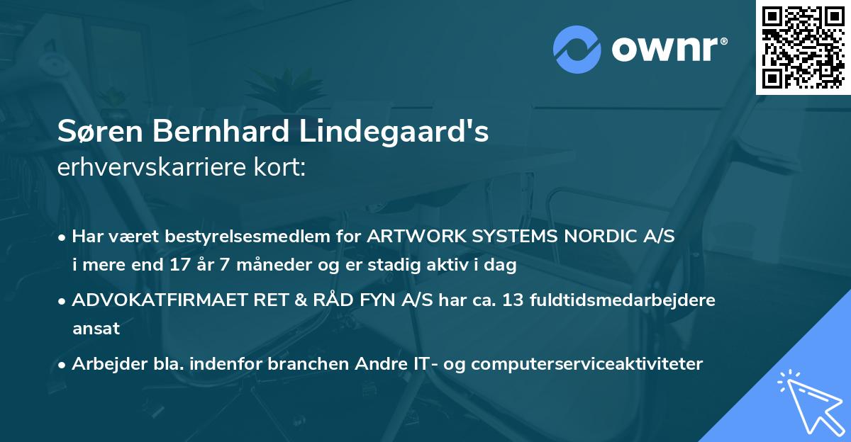 Søren Bernhard Lindegaard's erhvervskarriere kort