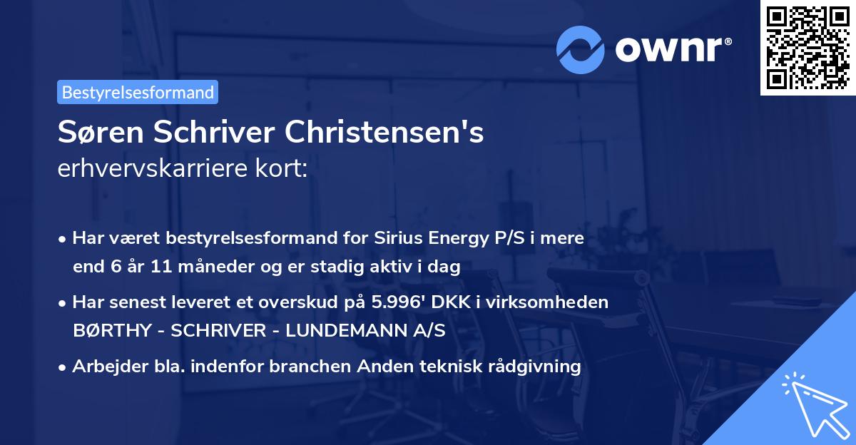 Søren Schriver Christensen's erhvervskarriere kort