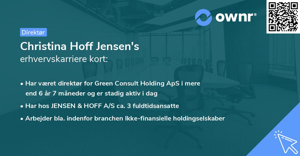 Christina Hoff Jensen's erhvervskarriere kort