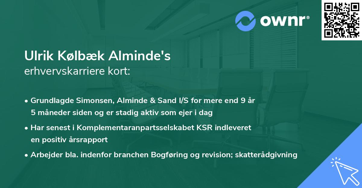 Ulrik Kølbæk Alminde's erhvervskarriere kort