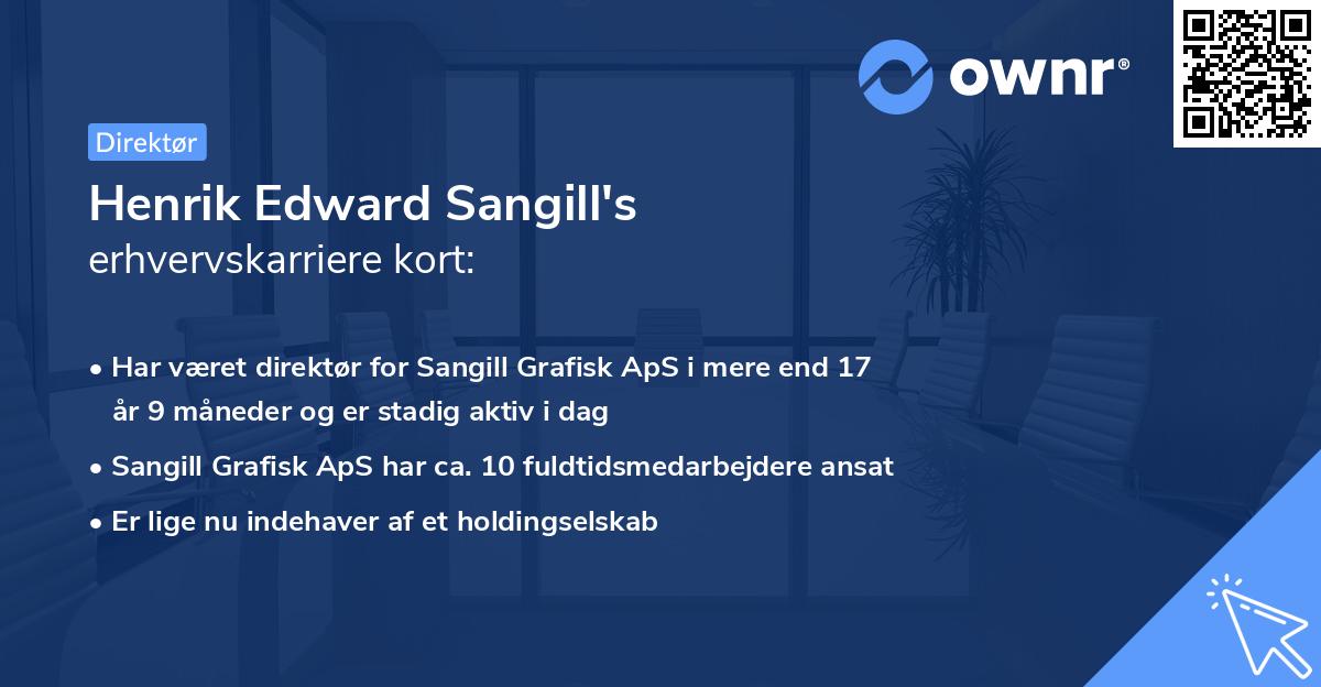 Henrik Edward Sangill's erhvervskarriere kort