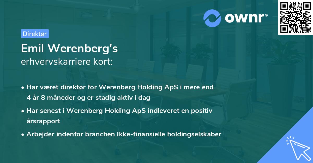 Emil Werenberg's erhvervskarriere kort
