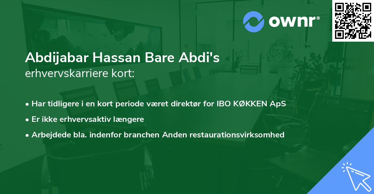 Abdijabar Hassan Bare Abdi's erhvervskarriere kort
