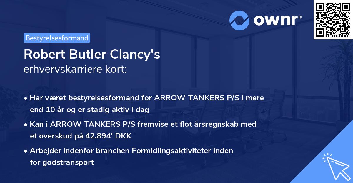 Robert Butler Clancy's erhvervskarriere kort