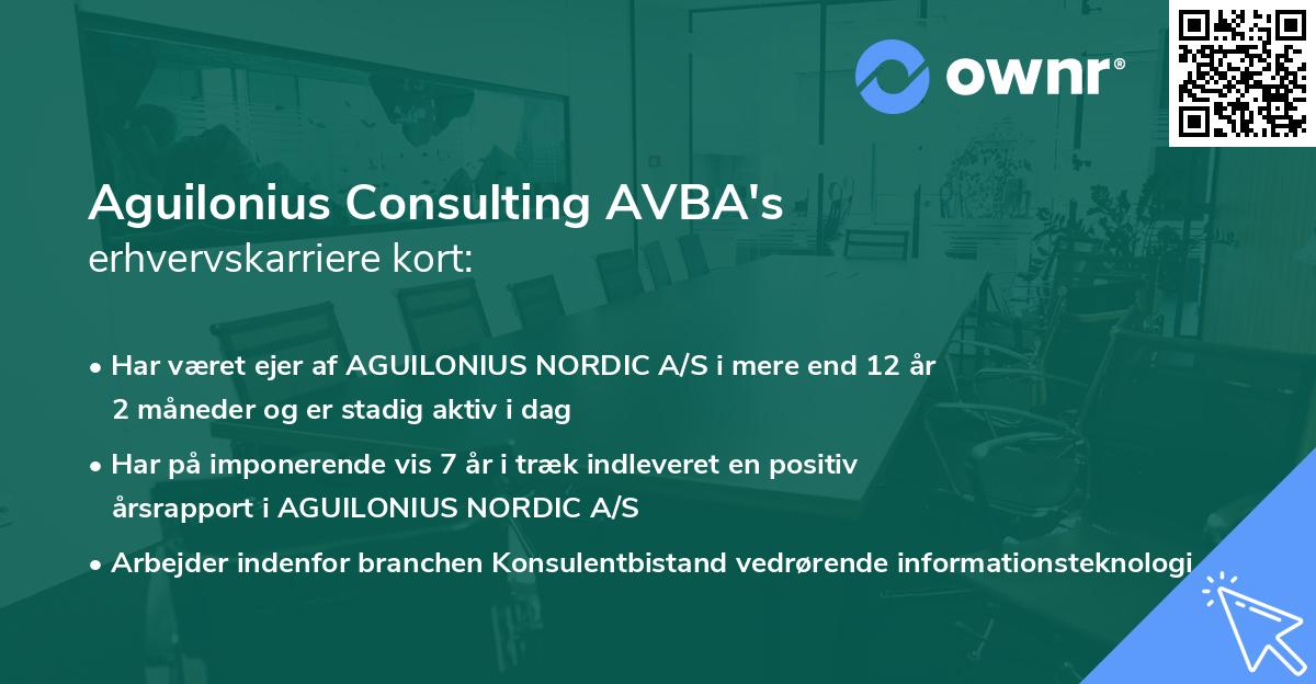 Aguilonius Consulting AVBA's erhvervskarriere kort