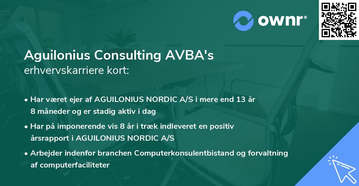 Aguilonius Consulting AVBA's erhvervskarriere kort