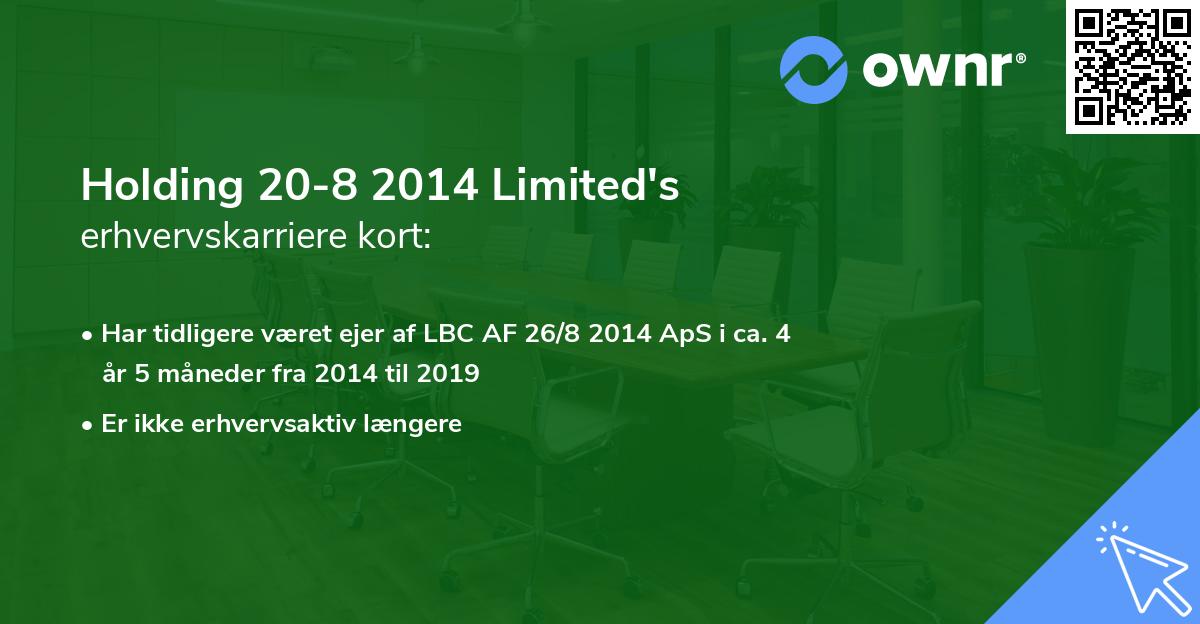 Holding 20-8 2014 Limited's erhvervskarriere kort