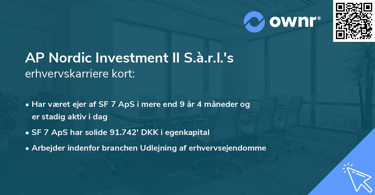 AP Nordic Investment II S.à.r.l.'s erhvervskarriere kort