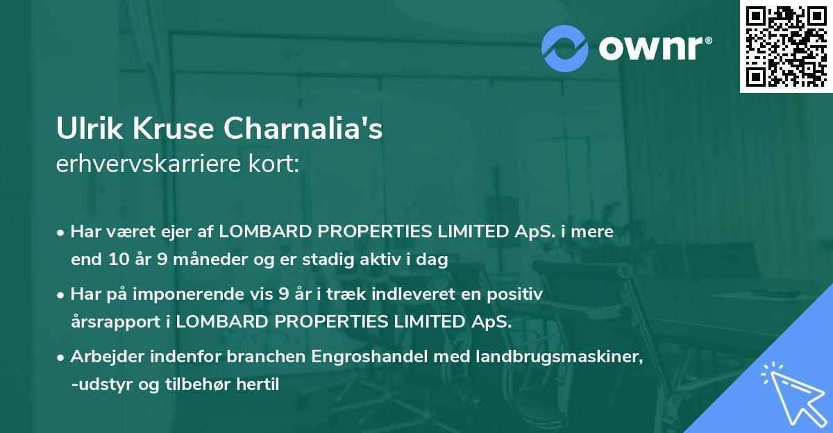 Ulrik Kruse Charnalia's erhvervskarriere kort