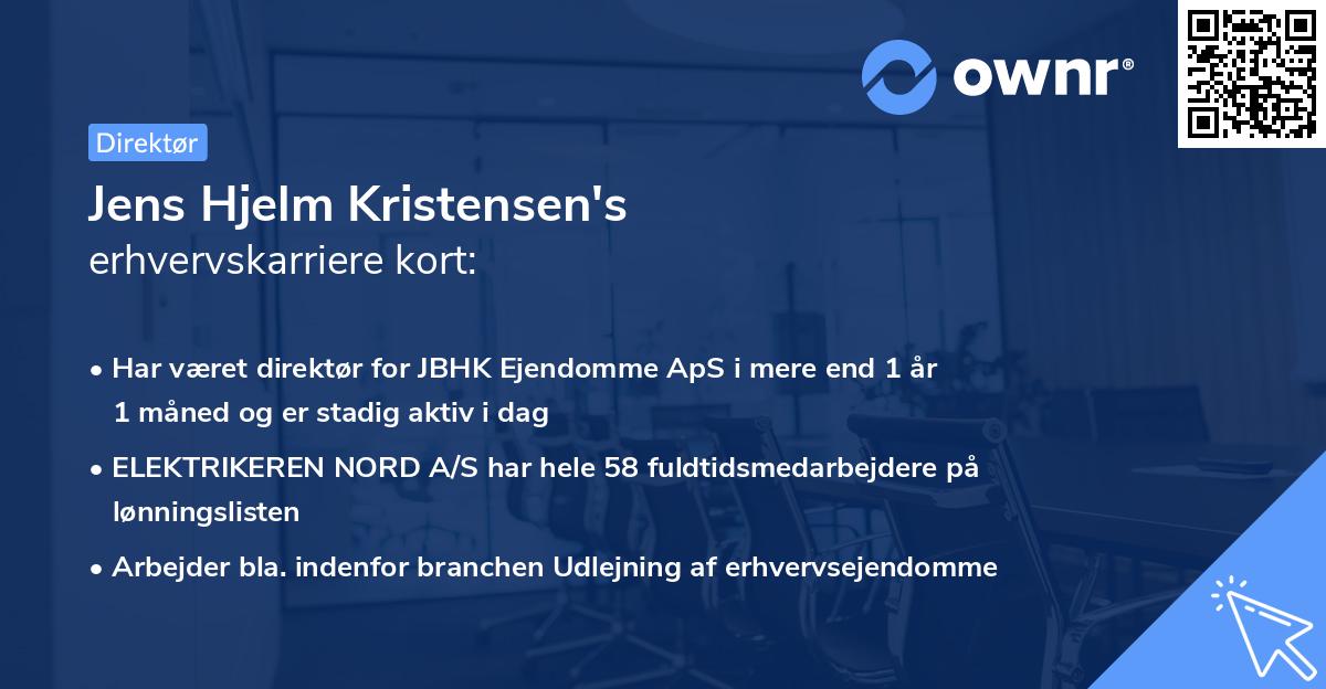 Jens Hjelm Kristensen's erhvervskarriere kort