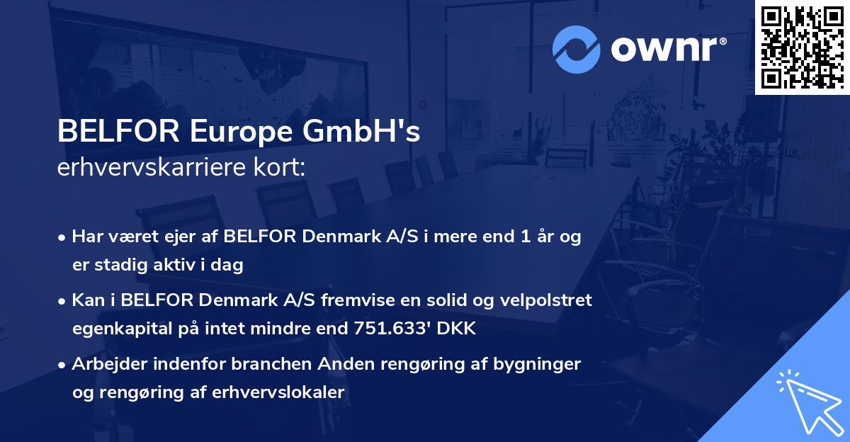 BELFOR Europe GmbH's erhvervskarriere kort