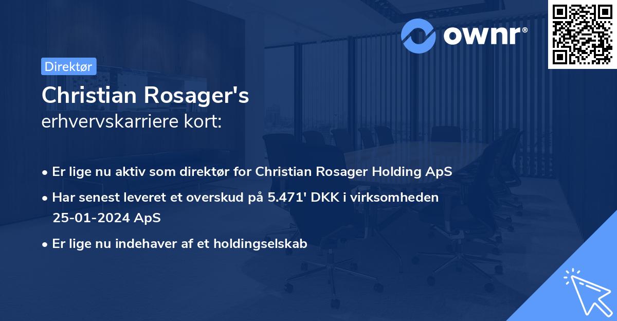 Christian Rosager's erhvervskarriere kort