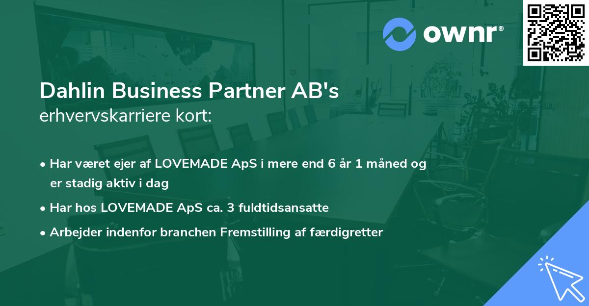 Dahlin Business Partner AB's erhvervskarriere kort