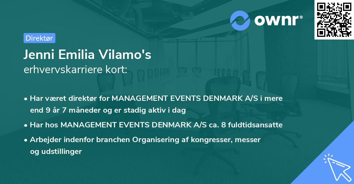 Jenni Emilia Vilamo's erhvervskarriere kort