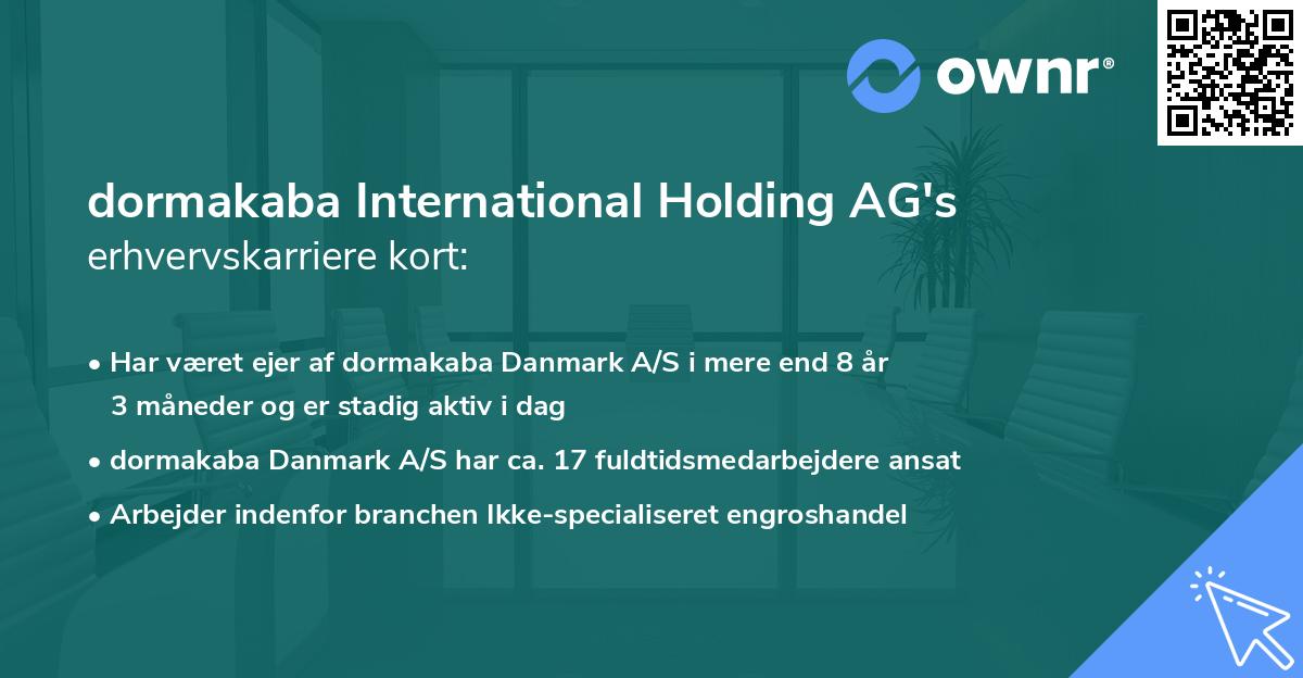 dormakaba International Holding AG's erhvervskarriere kort