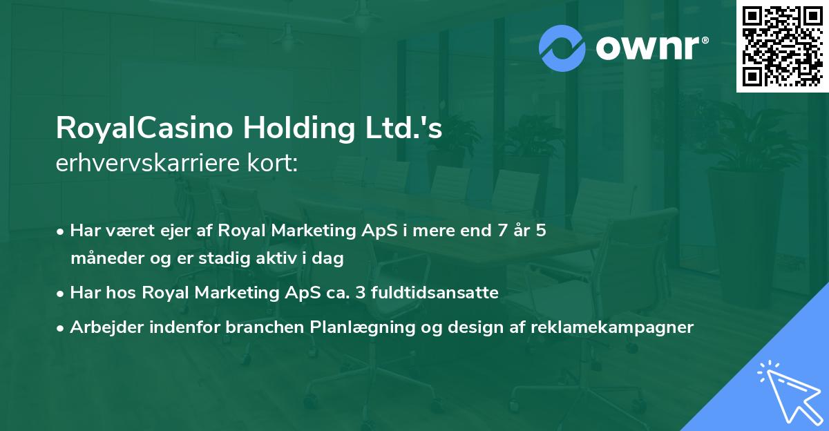 RoyalCasino Holding Ltd.'s erhvervskarriere kort