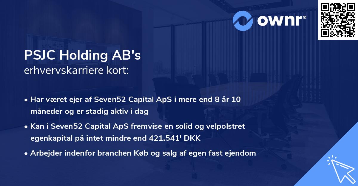 PSJC Holding AB's erhvervskarriere kort