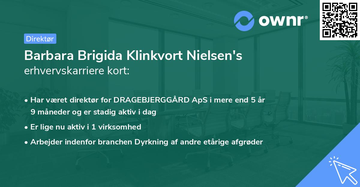 Barbara Brigida Klinkvort Nielsen's erhvervskarriere kort