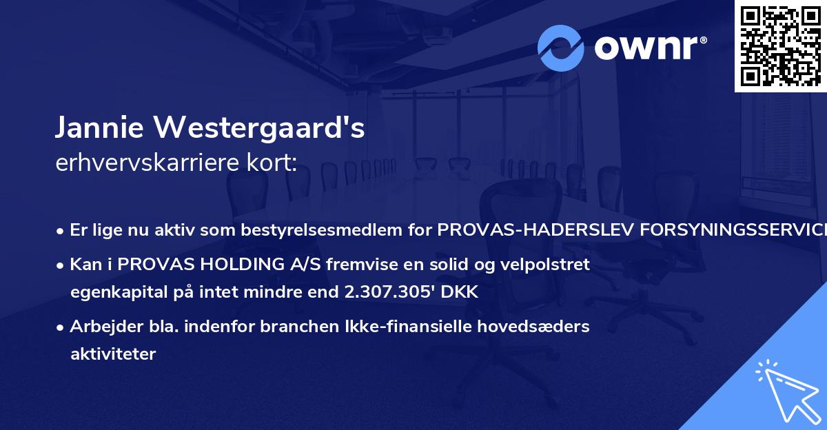 Jannie Westergaard's erhvervskarriere kort