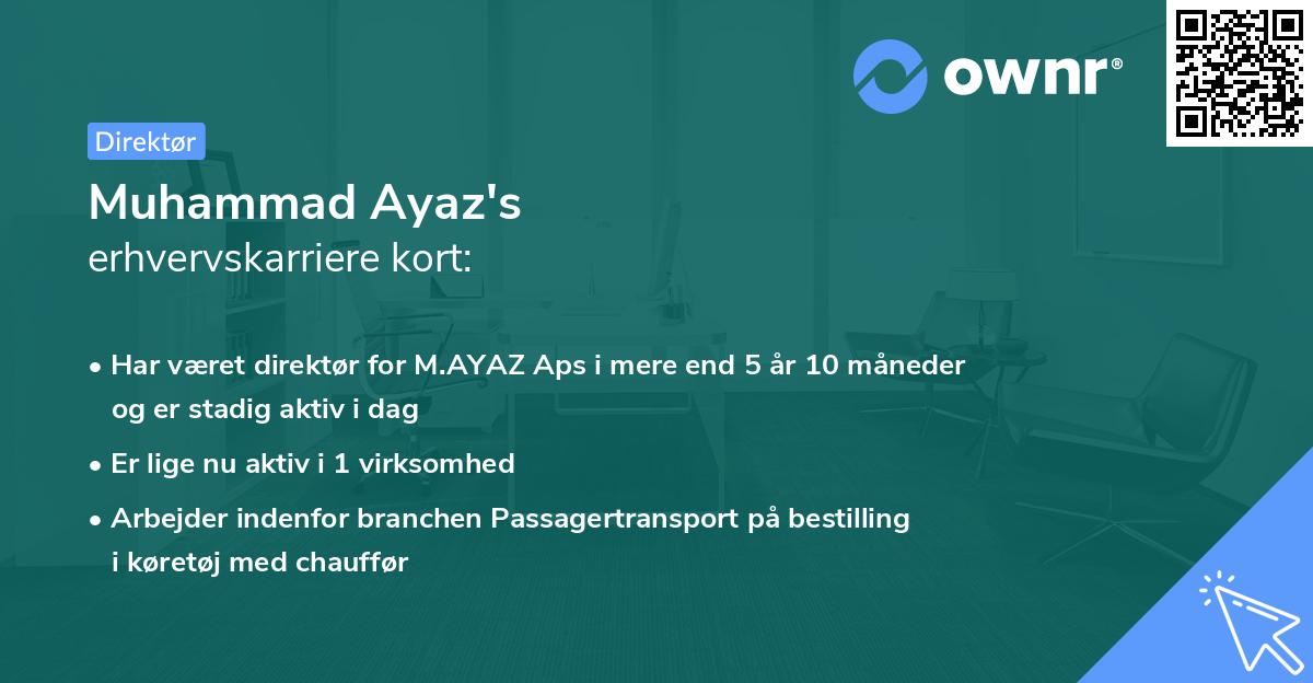 Muhammad Ayaz's erhvervskarriere kort