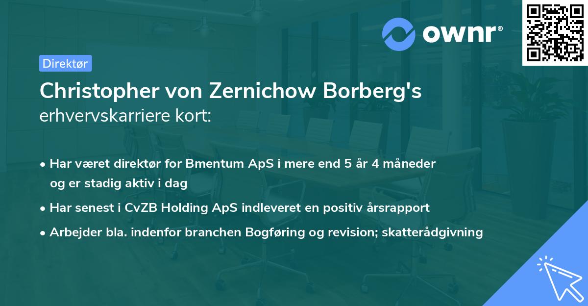 Christopher von Zernichow Borberg's erhvervskarriere kort