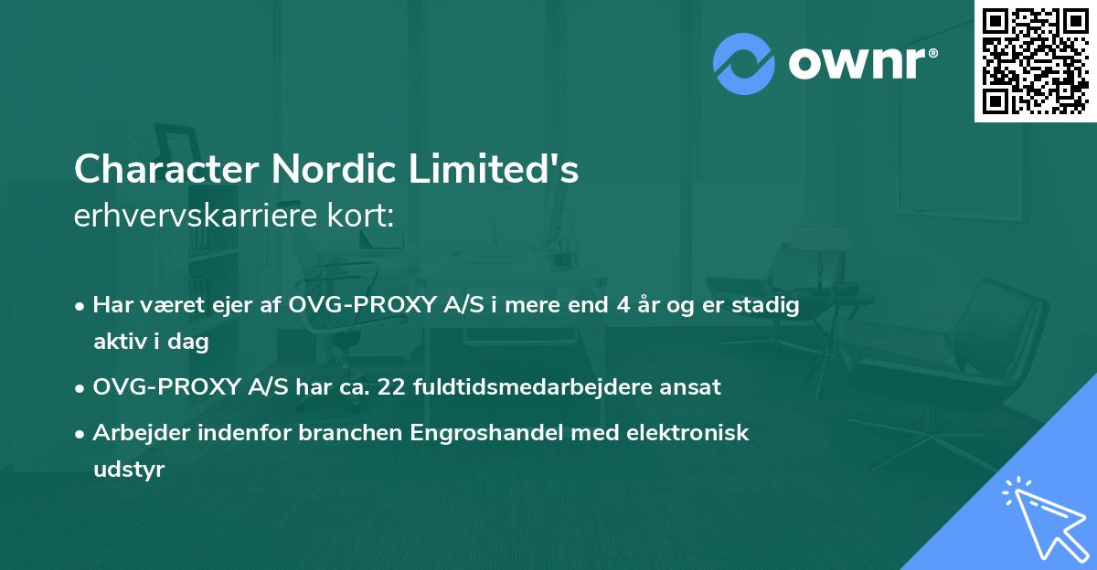 Character Nordic Limited's erhvervskarriere kort