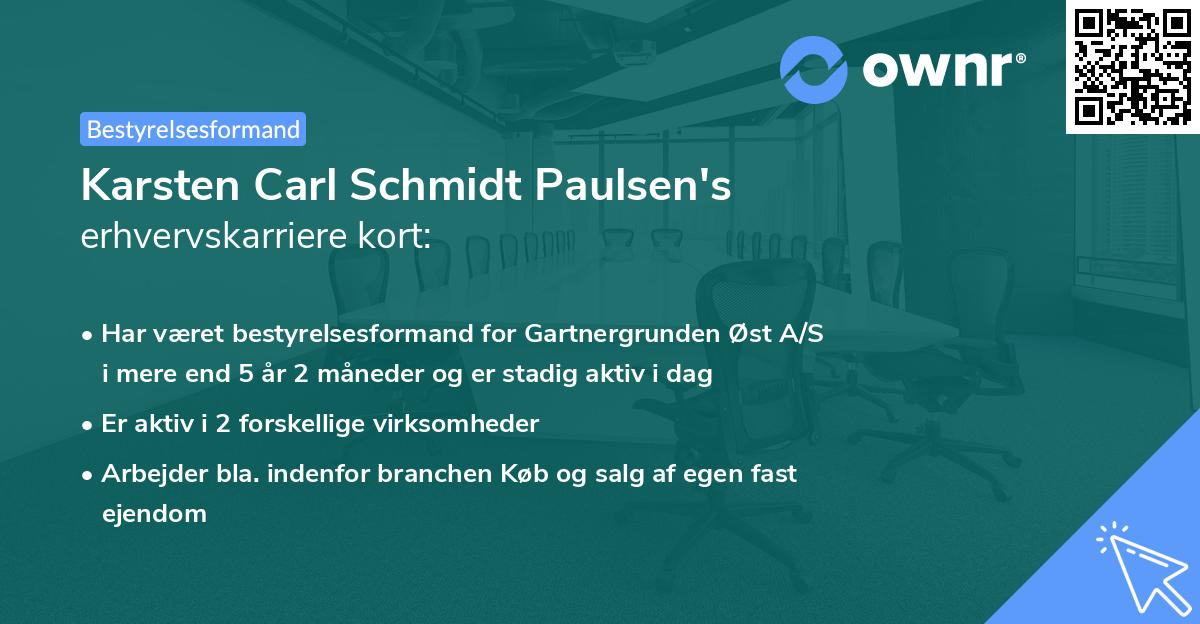 Karsten Carl Schmidt Paulsen's erhvervskarriere kort