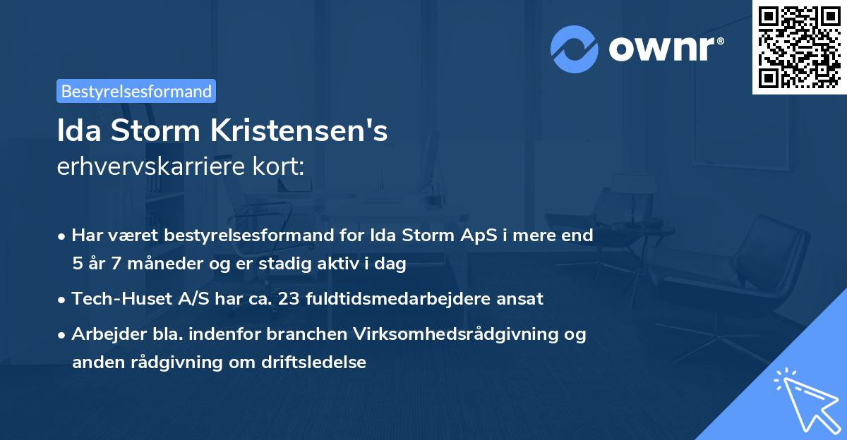 Ida Storm Kristensen's erhvervskarriere kort