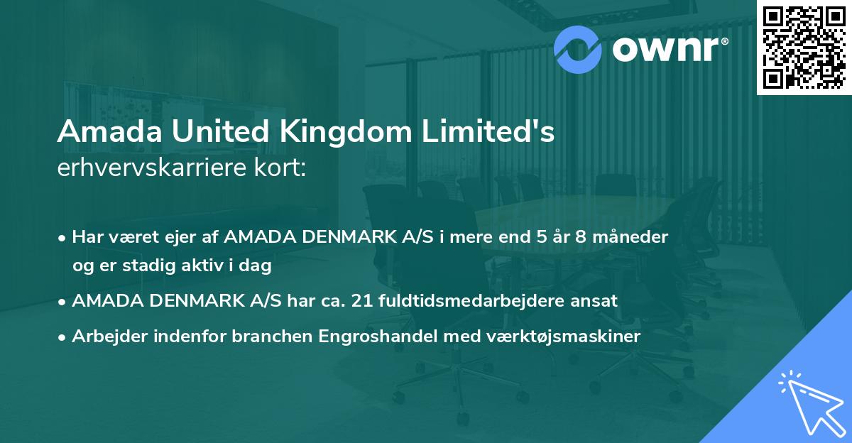 Amada United Kingdom Limited's erhvervskarriere kort