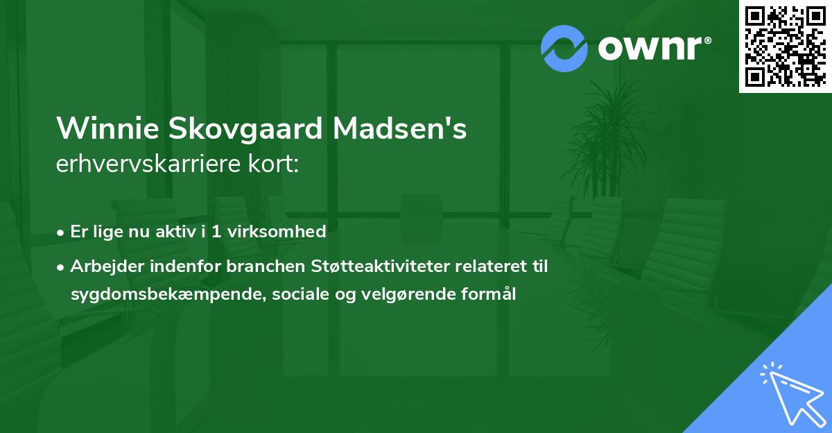 Winnie Skovgaard Madsen's erhvervskarriere kort