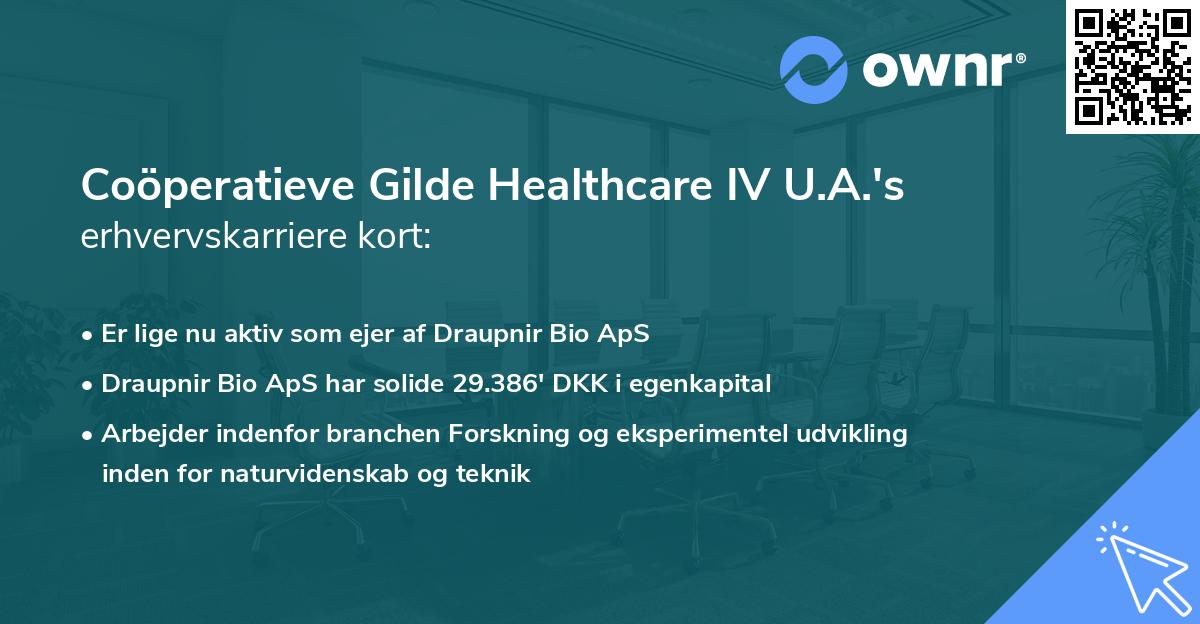 Coöperatieve Gilde Healthcare IV U.A.'s erhvervskarriere kort