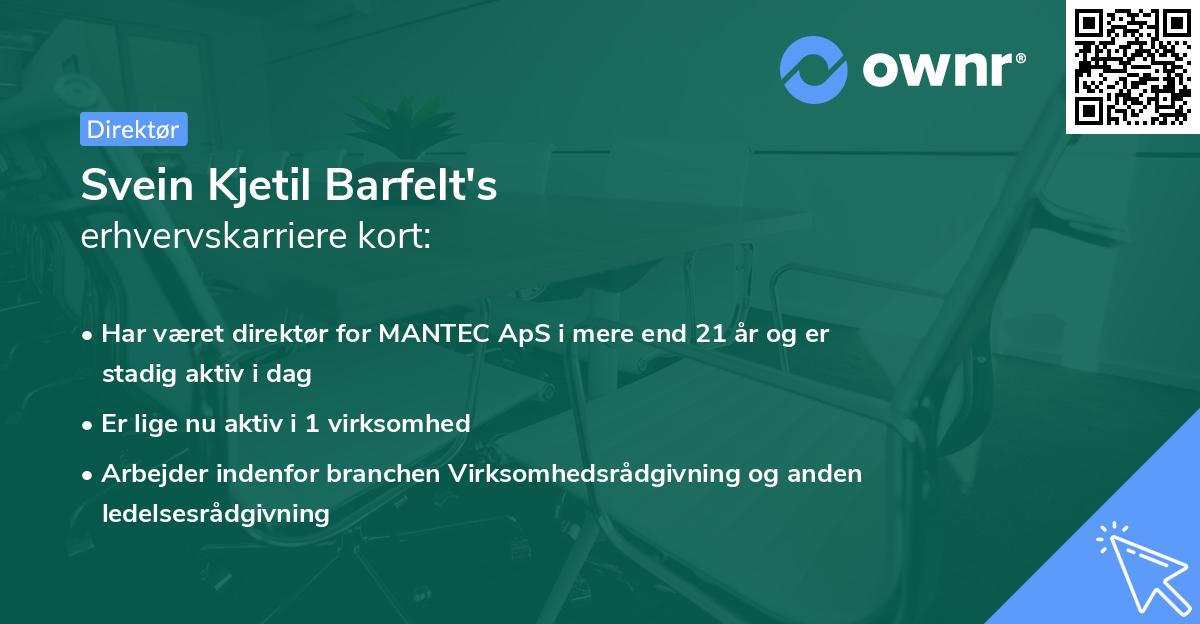Svein Kjetil Barfelt's erhvervskarriere kort