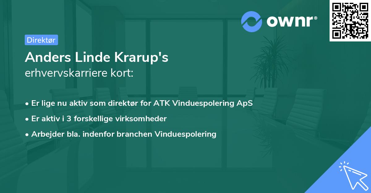 Anders Linde Krarup's erhvervskarriere kort