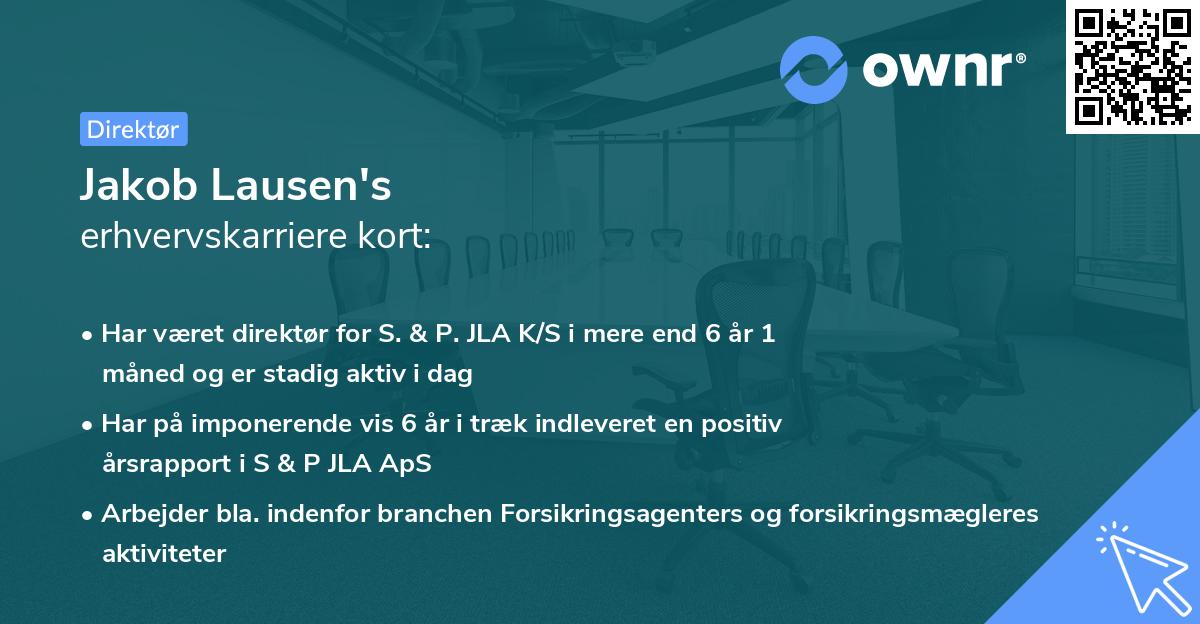 Jakob Lausen's erhvervskarriere kort