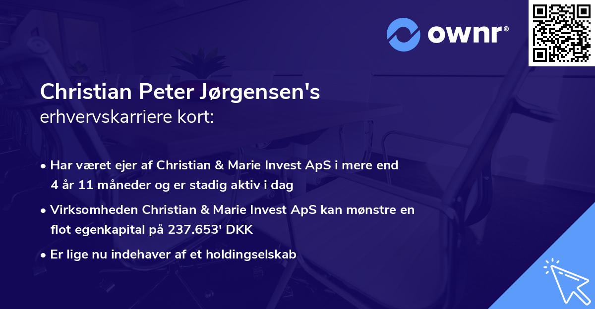 Christian Peter Jørgensen's erhvervskarriere kort