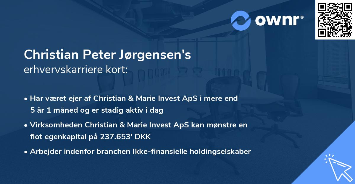 Christian Peter Jørgensen's erhvervskarriere kort