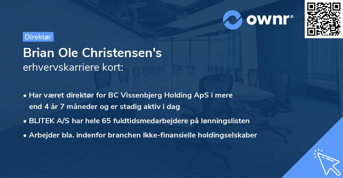 Brian Ole Christensen's erhvervskarriere kort