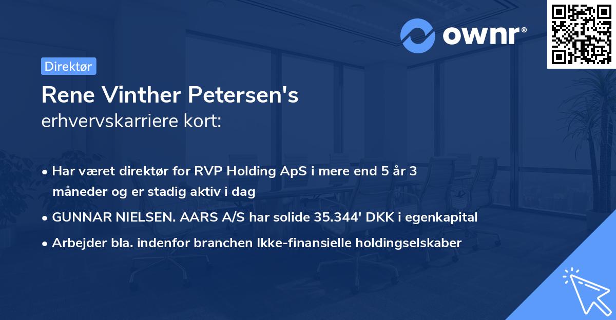 Rene Vinther Petersen's erhvervskarriere kort