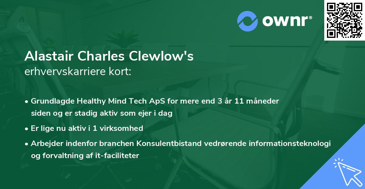 Alastair Charles Clewlow's erhvervskarriere kort