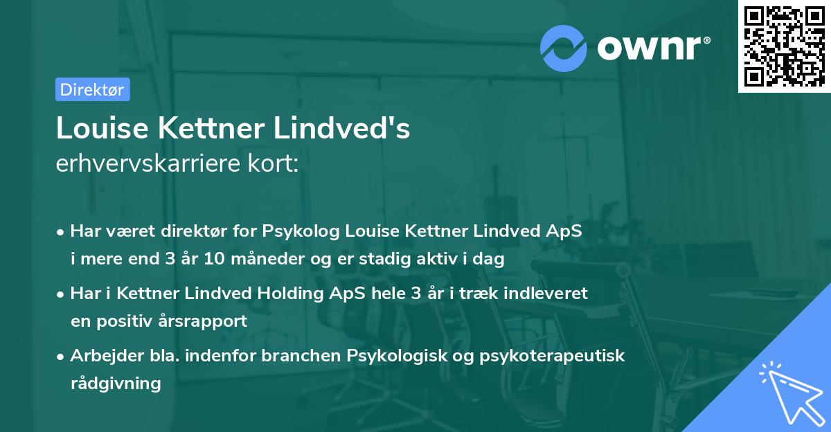 Louise Kettner Lindved's erhvervskarriere kort