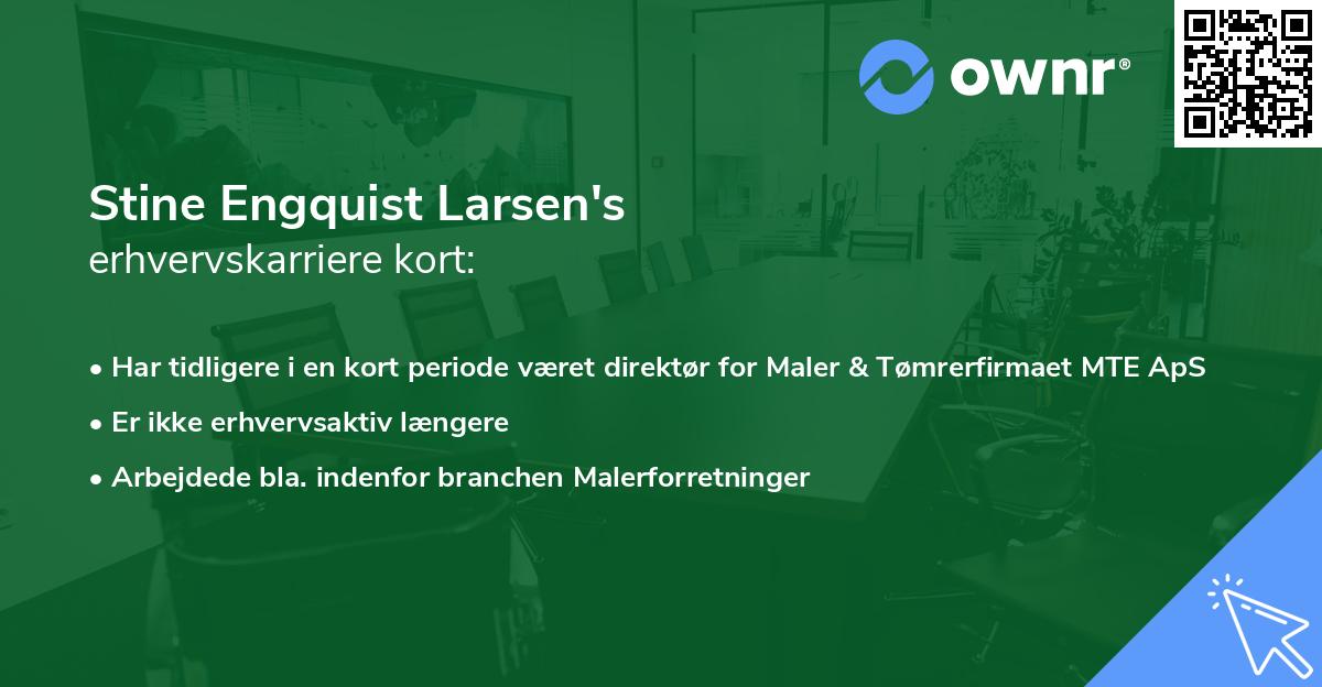 Stine Engquist Larsen's erhvervskarriere kort