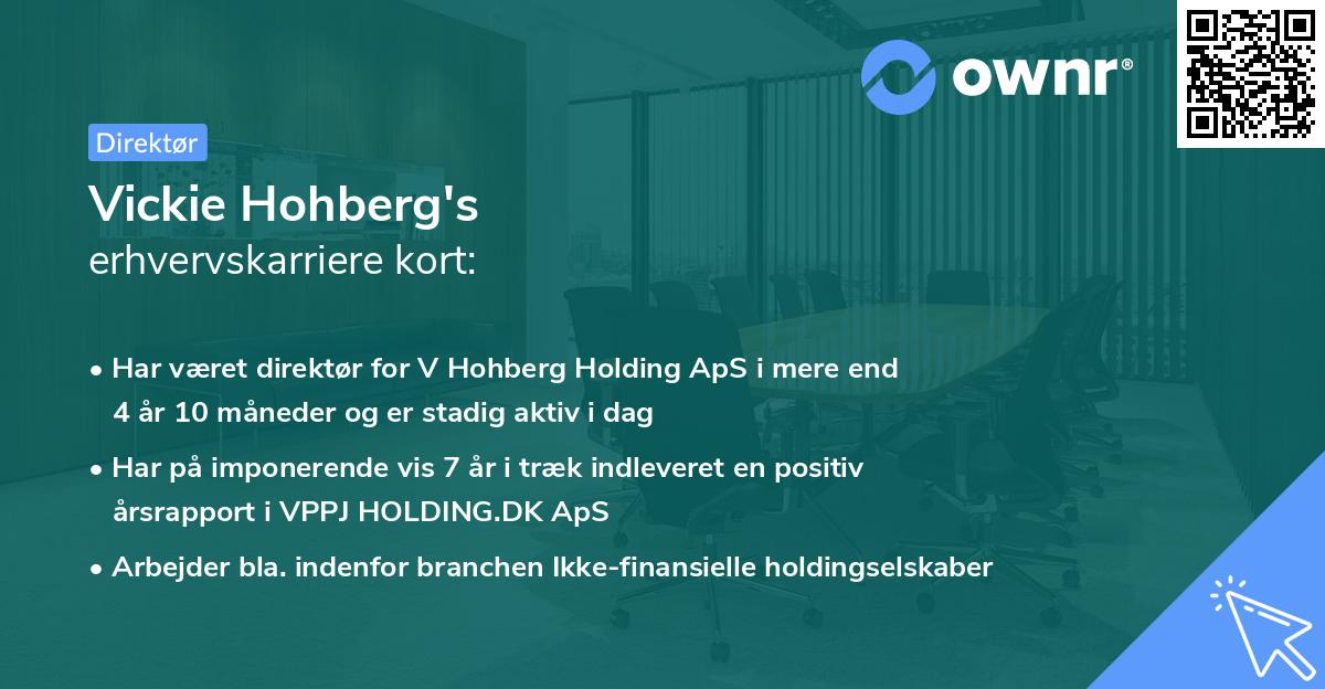 Vickie Hohberg's erhvervskarriere kort