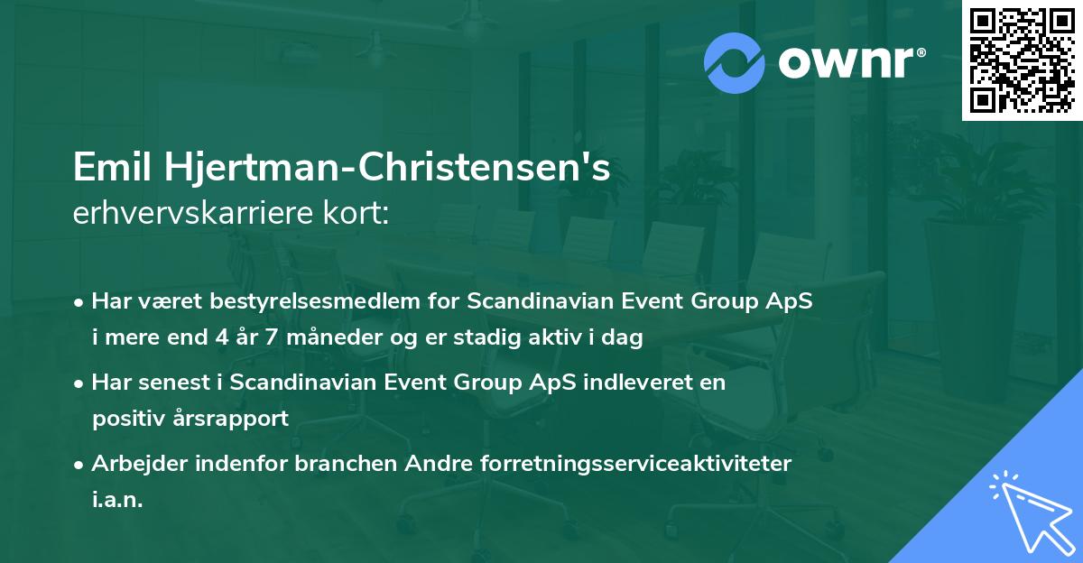 Emil Hjertman-Christensen's erhvervskarriere kort