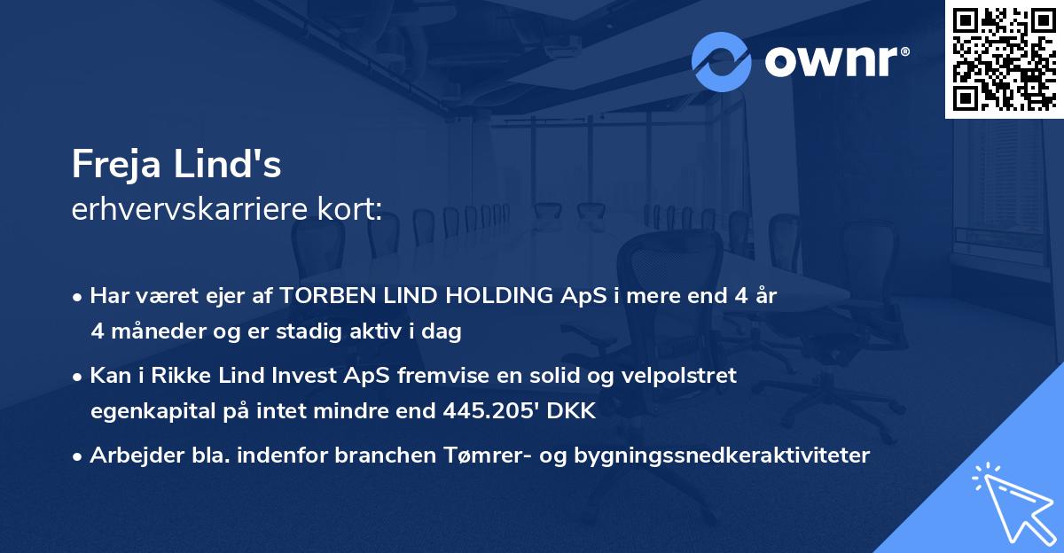 Freja Lind's erhvervskarriere kort