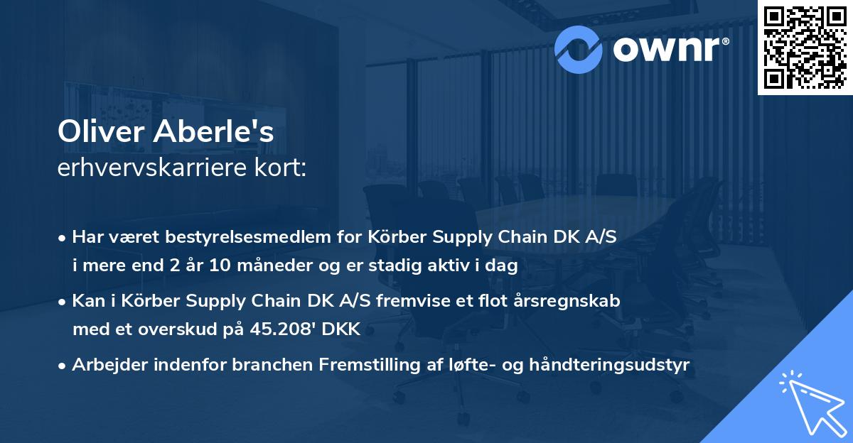 Oliver Aberle's erhvervskarriere kort