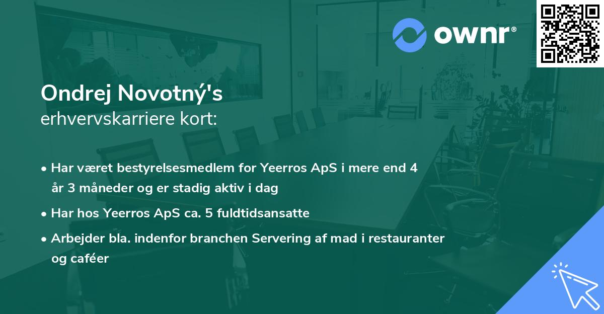 Ondrej Novotný's erhvervskarriere kort