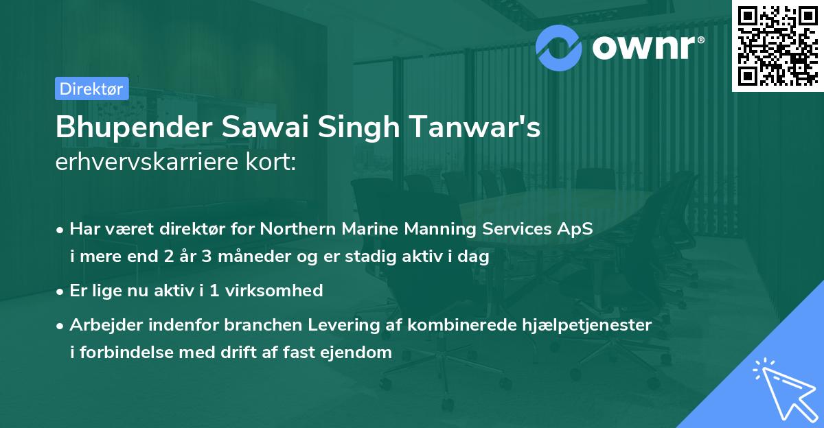 Bhupender Sawai Singh Tanwar's erhvervskarriere kort