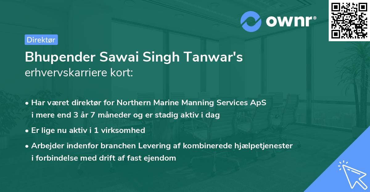 Bhupender Sawai Singh Tanwar's erhvervskarriere kort