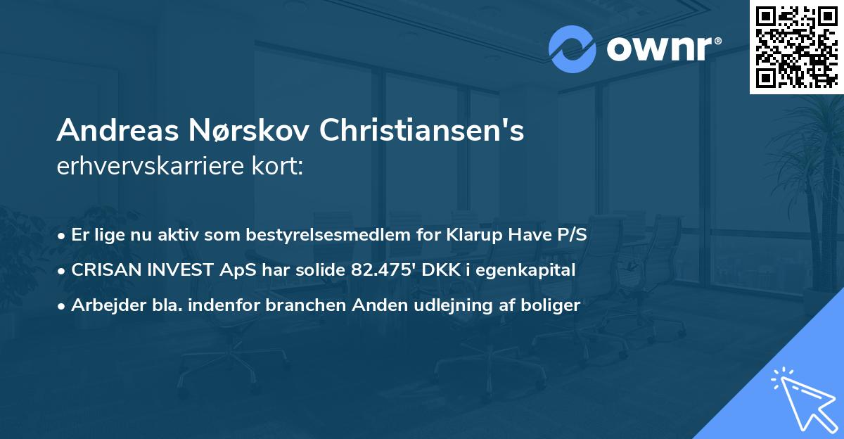 Andreas Nørskov Christiansen's erhvervskarriere kort