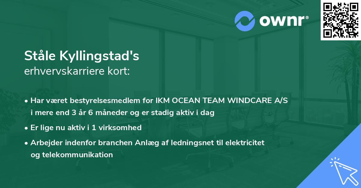 Ståle Kyllingstad's erhvervskarriere kort
